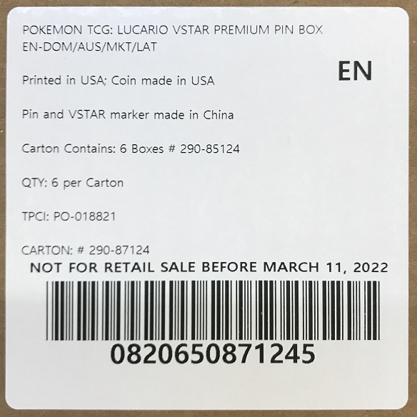 Pokemon Lucario VSTAR Premium Collection Box CASE (6 Boxes)